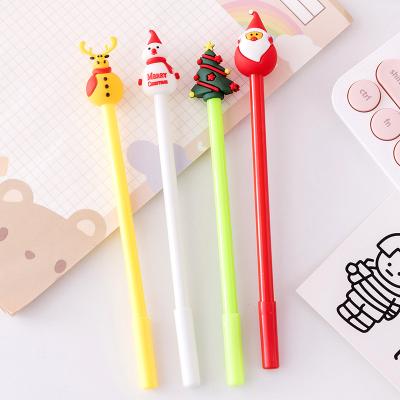 China Christmas Creative Gel Ink Pen 0.5mm Santa Claus Snowman Tree Black Gel Ink Pen for sale