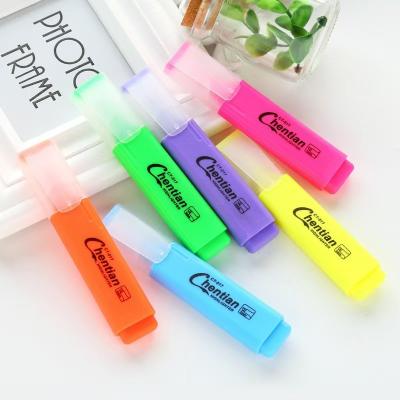 China Six Color Fluorescent Highlighter Pen Large Capacity Marker Pen Coloring Marking for sale