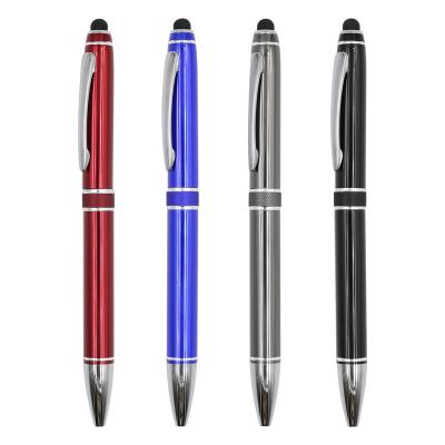 China Touch Screen Metal Ballpoint Pen 1.0mm Bullet Tip Stationery 2 In 1 Stylus Pen for sale