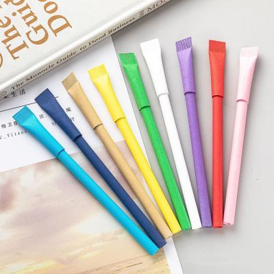 China Colorful Paper Tube Creative Ball Pen Eco Friendly School Office Ball Pen Custom Logo for sale