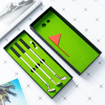 China Mode Elegante Golf Promotie Pen Set 0,7mm Metalen Bal Pen Functionele Stationery Te koop