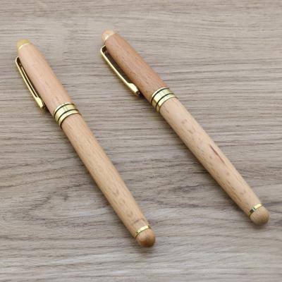 Cina Eco-Friendly Beech Wood Fountain Pen Accessoiri in ottone per regali d'affari Amici in vendita