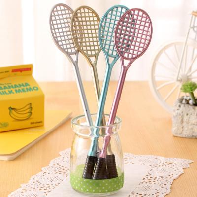 China Badminton Racket Shape Gel Pen 0.5mm Plastic Creative Neutral Pen for sale