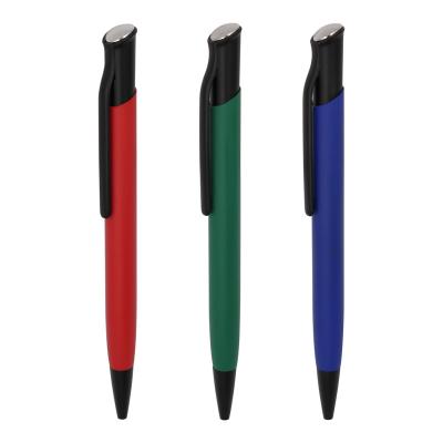 China Office School Stationery Metal Bevel Top Pressing Ballpoint Pen With Logo for sale