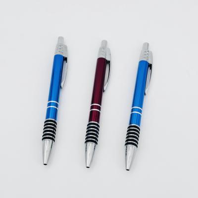 China Klassieke Aluminium Anti-Slip Pressing Ballpoint Pen Met Printing Logos Te koop