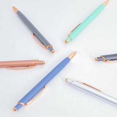 Cina Colorful Aluminum Ball Pen Press Ballpoint Pen School Office Stationary in vendita