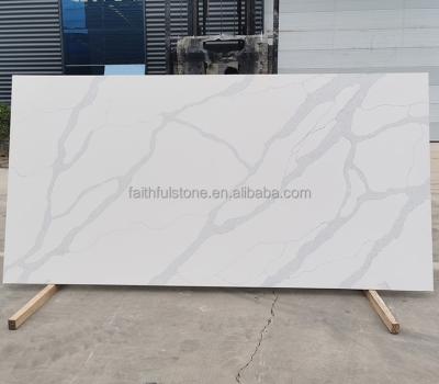 China Large Durable Quartz Stone Countertops Calacatta Slab Artificial Modern Stone Slabs 3200x1600mm For Floor Tiles Table Worktops for sale