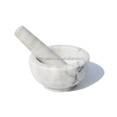 China Wholesale Custom Natural White Marble Stone Mortar and Pestle Set Viable in Reasonable Price High Quality for sale