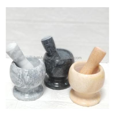 China Wholesale Viable Natural Marble Stone Protector Silicone Anti Slip Mortar And Pestle Set Molcajete Grinder In Reasonable Price for sale