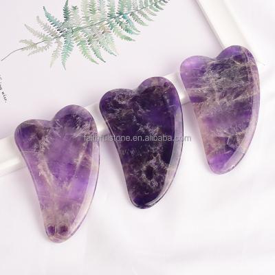 China Globe Wholesale Rose Quartz Crystal Amethyst Healing Stone Gua Sha Face Massager Gua Sha Stone Massage for sale