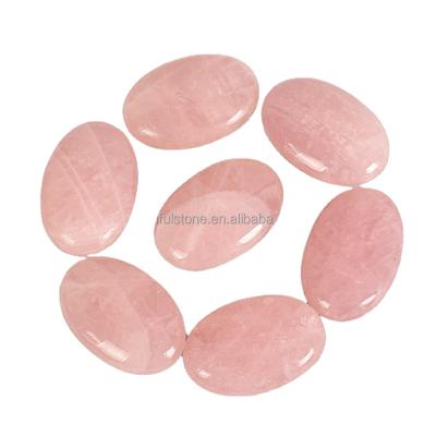 China Wholesale Globe Rose Crystal Rose Hot Stone Quartz Palm Stone 40x60x20mm Massage Set With Heater Healing Stone for sale