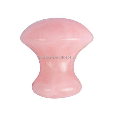 China Wholesale Pink Globe Crystals Healing Stones Rose Quartz Crystal Crafts Gemstone Mushroom Gua Sha Stone for sale