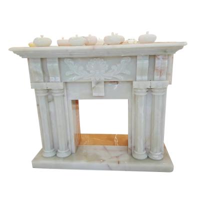 China Fashionable Appearance Manufacturer Wholesale Stone Product Fancy Jade Green Fireplace Home Marble Border for sale