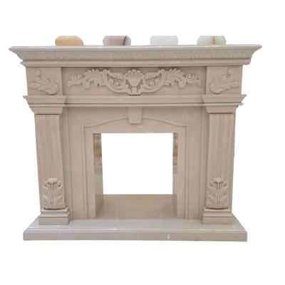 China Fashionable Appearance Professional Made Elegant Designed Natural Indoor Fancy Marble Fireplace For Home Decoration for sale