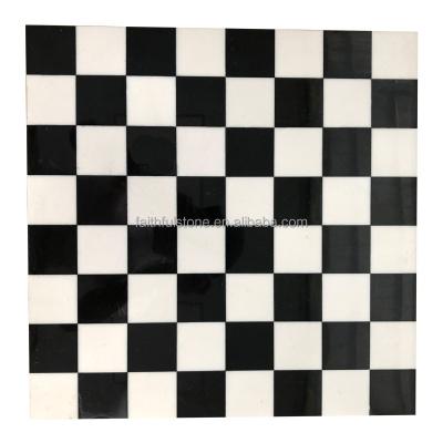 China Mateiral Mosaic Natural Wholesale Black And White Marble Coffee Table Top for sale