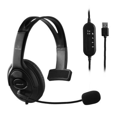 China Comfortable Single Sided USB Headset With Microphone Over - Head Computer Earphone For PC for sale