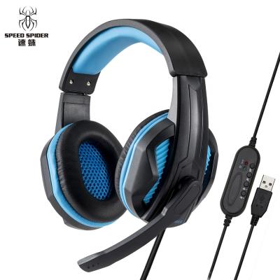 China With Mic Best Computer Stereo Headphone with RGB LED Light, USB PC Gaming Headset with MIC for sale