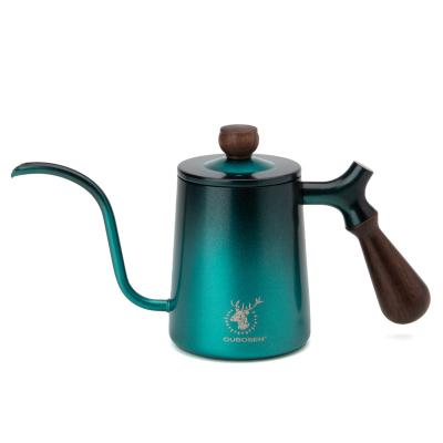 China WITH LID Coffee Pot 304 Stainless Steel Handmade Pot With Long Ears And Thin Mouth for sale