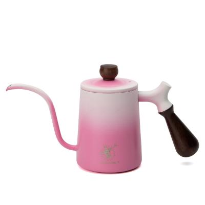 China WITH LID Stainless Steel Kettle Drip Tea and Water Drip Over Espresso Brew PinkCoffee 700mlwhite Kettle Gooseneck Kettle for sale