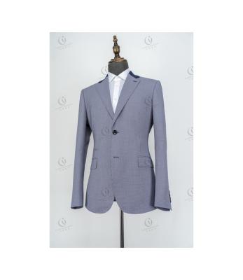 China Wholesale Luxury Casual Light Blue Men's Plus Size Blazer Slim Fit 35%W 65%P for sale