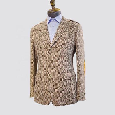 China Plus Size Autumn Clothing Manufacturers High Quality Khaki Wool Canvas Men Custom Design Blazer Made Casual Tailored Suit for sale