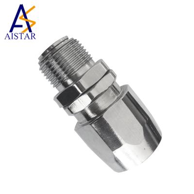 China Connect Fuel Nozzle With Fuel Hose Factory Chinese Product Nickel Plated Brass Screw Swivel Joint for sale