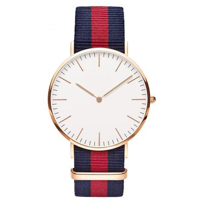 China Hot Selling Non-Specific Slim Case Elegance Cheap Price Minimalist Quartz Watches Ladies Women Nylon Strap Watch for sale