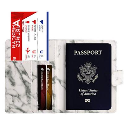 China RFID Blocking Protect PU Leather Passport Holder Cover Wallet RFID Blocking Cards Case Travel Document Organizer for sale