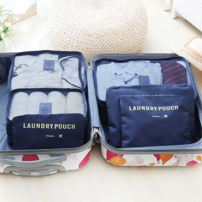 China Lightweight Organizer Fashion Travel Set 6 Pieces Packing Cube Fabric Storage Bag Travel Accessories for sale