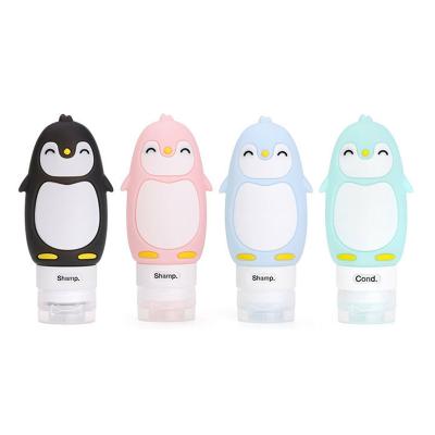 China Cute Animal Design BPA Free Silicone Bottle Travel Cosmetic Bottles Airplane Silicone Travel Cosmetic Bottle Leak Proof for sale