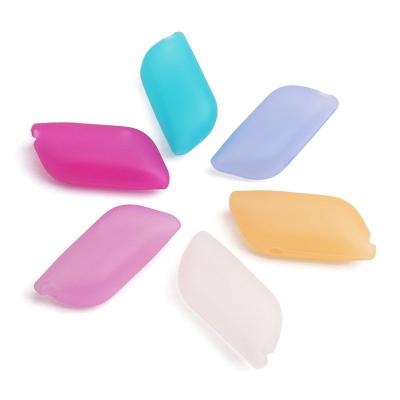 China Gently 2021 Travel 6Pcs Accessory Set BPA Free Food Grade Silicone Toothbrush Travel Case Kids Toothbrush Cover for sale