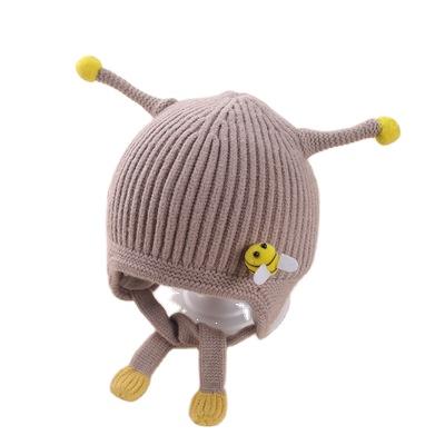 China Outdoor COMMON Baby Knitting Hat Thicken Ear Flap Baby Hat Winter Kids Cute Soft Baby Hat for sale