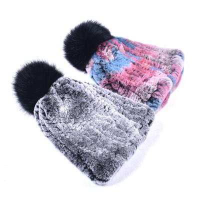 China COMMON Wholesale Genuine Fur Hat For Women Winter Sale Warm Ball Beani Hat With Fur for sale