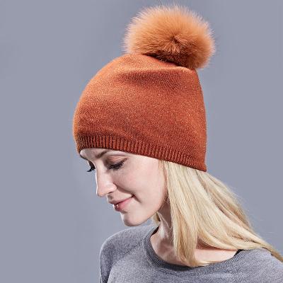 China breathable & Wholesale Waterproof Wither Latest Ladies Knit Hat Soft Fur Pom Knitted Hat Women Beanie Pom Pom Hat for sale