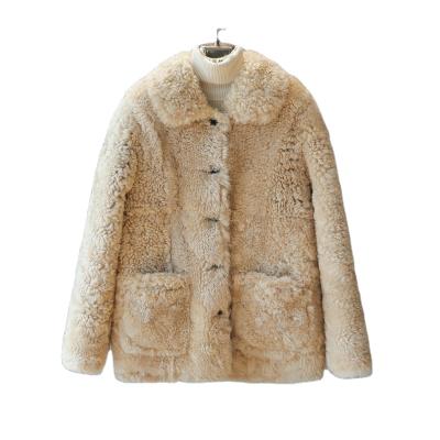 China Breathable Sheep Sheared Fur Women's Teddy Bear Fur Coats Sheep Sheared Short Fur Jacket Clothes for sale