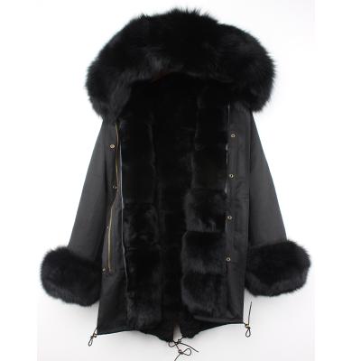 China 2020 Breathable Winter Fur Parka Women Coat Hood Jacket Real Fox Fur Parka Women Fashion Camo Designer Breathable for sale