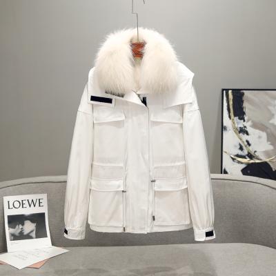 China 2020 Long Mid Hooded Breathable Fur Coat Workwear Jacket Fur Clothes Real Fox Fur Parka Women for sale