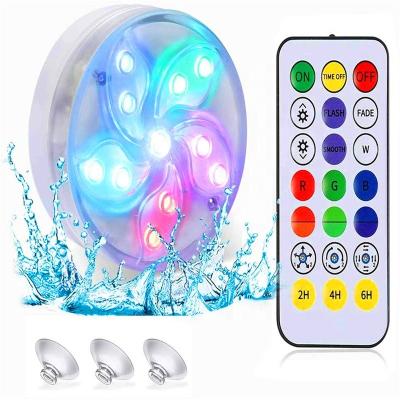 China Newest IP68 RGB Pool Submersible Led Pool Light With Remote Controller For Fishtank Tub Pool for sale