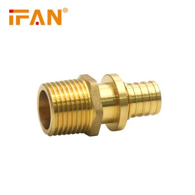 China IFAN China Supplier Male Brass Gas Hose Connector Copper Fitting Pex Pipe Fitting for sale