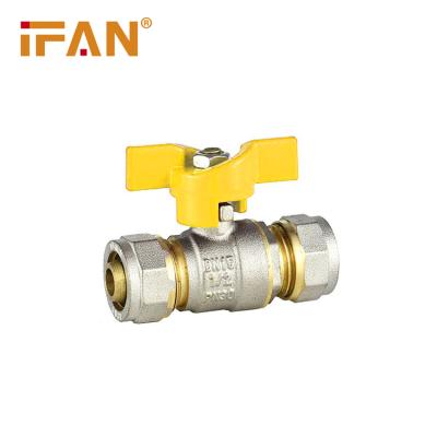 中国 16mm 20mm Gas Fitting forging ball valve brass valve for PEX-AL-PEX Pipe underfloor heating 販売のため