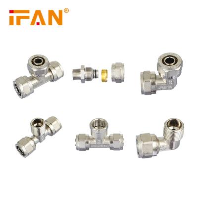 Китай IFANPLUS China Manufacturers OEM Support 15MM Tube Plumbing Tee Copper Fitting Brass Pipe Fittings продается