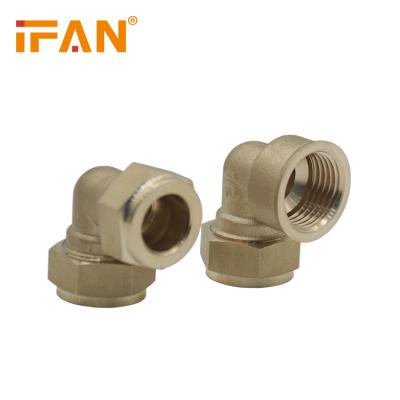 中国 IFAN 90 degree female elbow copper pipe fitting pex alpex brass cw617n gas brass fittings 販売のため