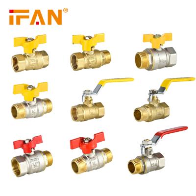 中国 IFAN Factory CE ISO Male Thread Kitchen 1/2 4 Inch Water Plumbing Valves Copper Brass Gas Ball Valve 販売のため