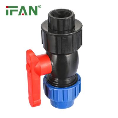 China IFAN Wholesale Manufacture Price PP Compression Fittings Dark Blue HDPE Female Valve For Farm Irrigation System Free Sample for sale