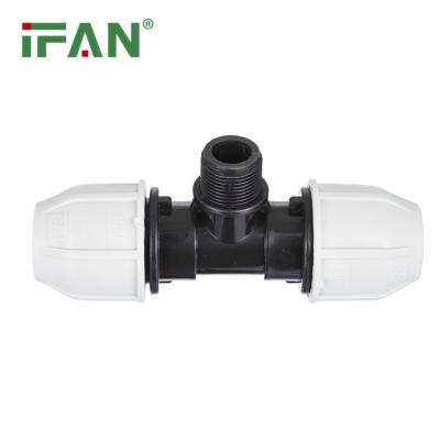 China Hot Sale IFAN Agriculture Irrigation HDPE White Pipe Fittings High Pressure Male TEE ODM OEM Support For Water Supply zu verkaufen