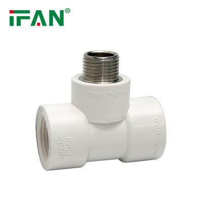 Chine IFAN PVC Thread Fittings Plumbing Material White Male Tee Stainless Steel Plastic Piping PVC Pipe Fittings à vendre