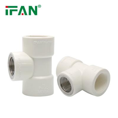 Chine IFAN PVC Thread Fittings Plumbing Material White Female Tee Stainless Steel Plastic Piping PVC Pipe Fittings à vendre