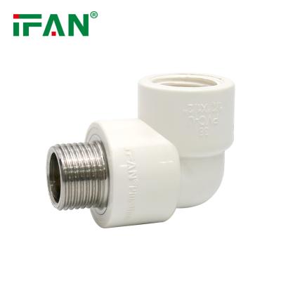 Chine IFAN PVC Thread Fittings Plumbing Material White Male Elbow Stainless Steel Plastic Piping PVC Pipe Fittings à vendre