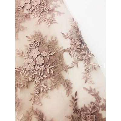 China Who respects the environment; viable best selling embroidered sequins mesh dress fabric color wedding can be customized fabric for sale