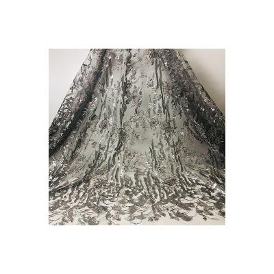 China Who respects the environment; new fashion viable heavy luxury beaded french lace handmade sequin embroidery fabric for wedding dress for sale